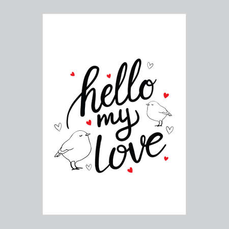 A printing house for Valentine's Day with cute hand-drawn hearts. Vector, illustrationのイラスト素材