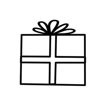 Gift box icon in doodle sketch lines. Vector illustrationのイラスト素材