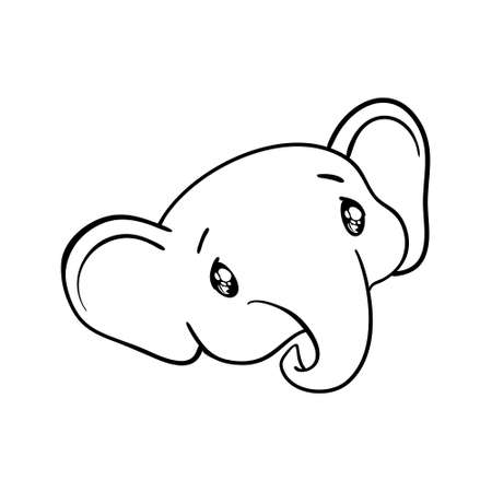 Sketch cartoon elephant. Doodle illustration in vector. Cute vector elephant.のイラスト素材