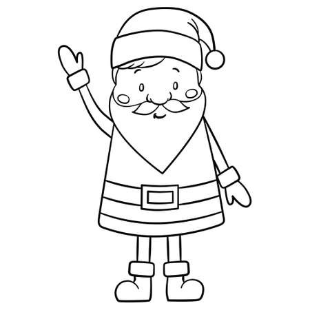 Santa claus on white background. Vector illustration for retro christmas card.のイラスト素材