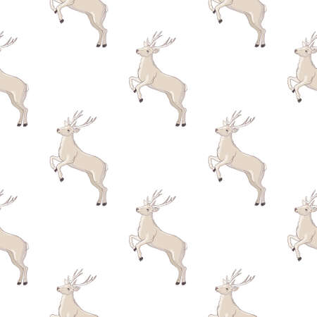 An elegant deer. Vector seamless pattern. Wallpapers on the theme of ethnic or Native Americansのイラスト素材