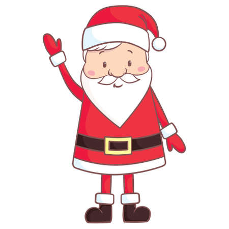 Santa claus on white background. Vector illustration for retro christmas card.のイラスト素材