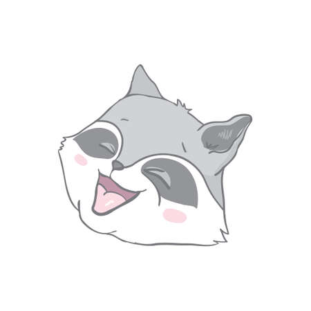 Cute Funny Raccoon, Lovely Wild Fluffy Forest Cartoon Character Character. Vector Illustrationのイラスト素材