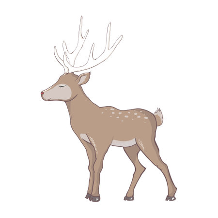 Cartoon deer - cute character for children. Vector illustration in cartoon style.のイラスト素材