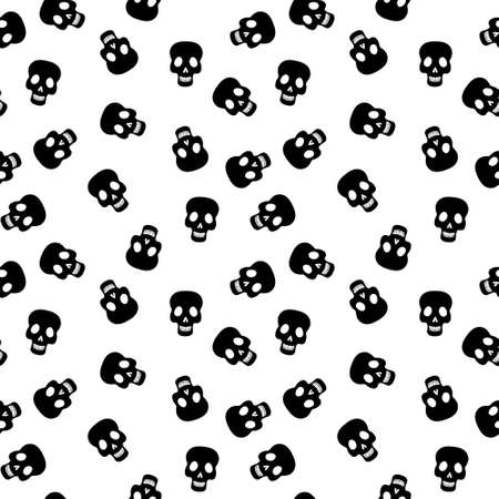 Vector Halloween seamless pattern. Design elements for halloween party poster. Flat cartoon illustration. Objects isolated on a white background.のイラスト素材