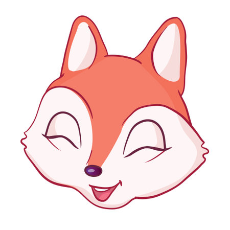 Cute little fox. Vector animal illustration. Hand drawn cartoon fox. It can be used for baby t-shirt design, fashion print, cards, design element for children's clothes.のイラスト素材