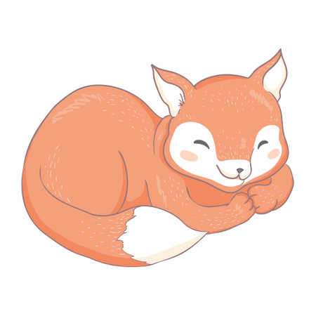Cute squirrel on a white background. A postcard for a baby shower or a poster for a nursery or nursery, a T-shirt design in vector.のイラスト素材