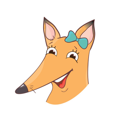 Cute little fox. Vector animal illustration. Hand drawn cartoon fox. It can be used for baby t-shirt design, fashion print, cards, design element for children's clothes.のイラスト素材