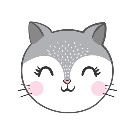 Cute baby cat. Vector illustration for baby shower, greeting card, party invitation, fashion clothes t-shirt print.のイラスト素材