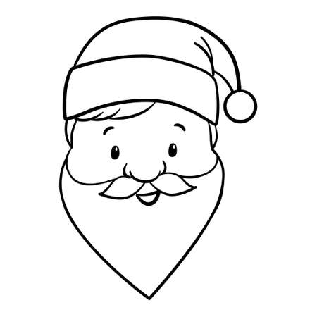 Santa claus on white background. Vector illustration for retro christmas card.のイラスト素材