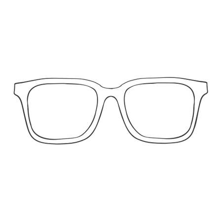 Baby cute Summer sunglasses on white background, hand-drawn, Vector illustrationのイラスト素材