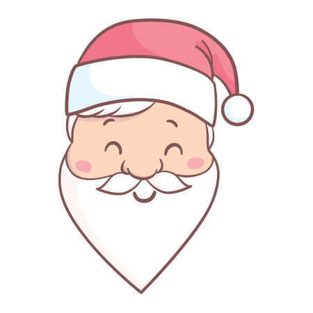 Cute cartoon Santa Claus for Christmas and New Year greeting design. Holiday character. Vector illustration.のイラスト素材