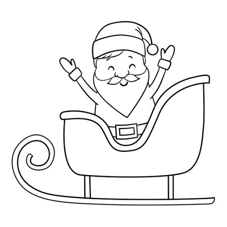 Santa claus on white background. Vector illustration for retro christmas card.のイラスト素材