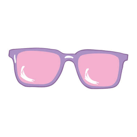 Baby cute Summer sunglasses on white background, hand-drawn, Vector illustrationのイラスト素材