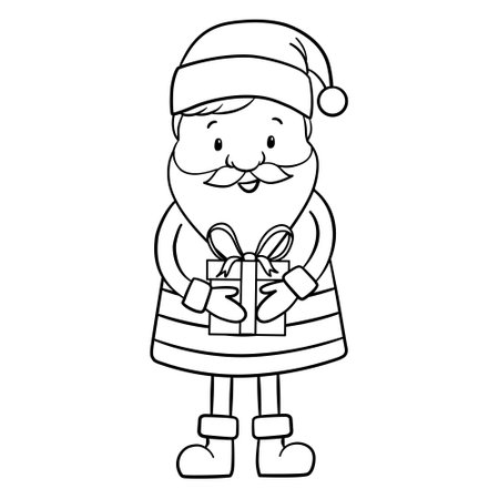 Santa claus on white background. Vector illustration for retro christmas card.のイラスト素材