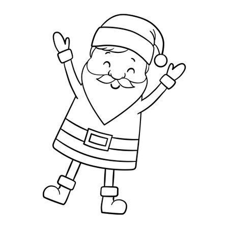 Santa claus on white background. Vector illustration for retro christmas card.のイラスト素材