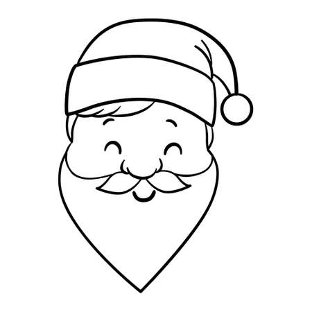 Santa claus on white background. Vector illustration for retro christmas card.のイラスト素材