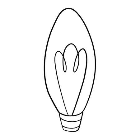 A light bulb sketch icon for the internet and mobile devices. A hand-drawn vector icon on a white background.のイラスト素材