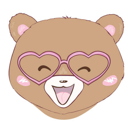Little teddy bear character isolated on white background. Vector, illustration.のイラスト素材