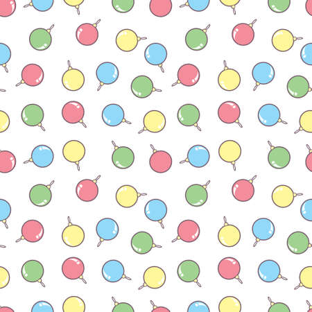 Christmas seamless background with themed Christmas ball. Vector, illustrationのイラスト素材