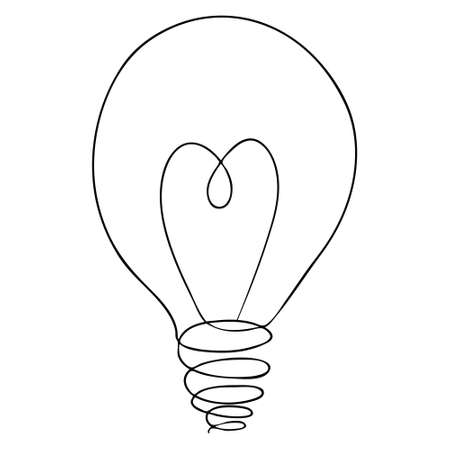 A light bulb sketch icon for the internet and mobile devices. A hand-drawn vector icon on a white background.のイラスト素材