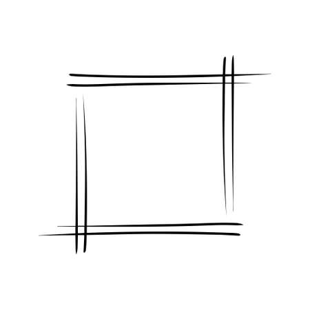 Hand drawn frames. Handdrawn square frame. Vector, illustration.のイラスト素材