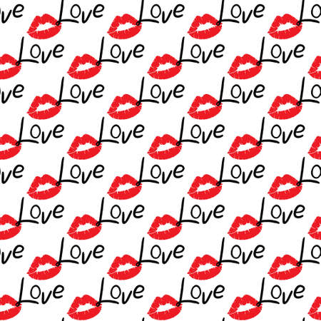 Vector seamless pattern with LOVE lettering.のイラスト素材