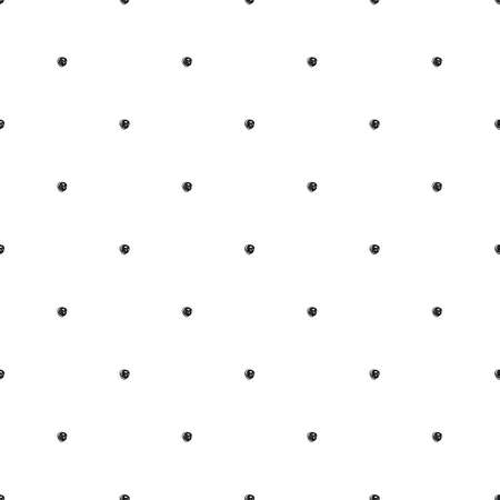 Vector illustration of seamless black dot pattern with different grunge effect rounded spots isolated on white backgroundのイラスト素材