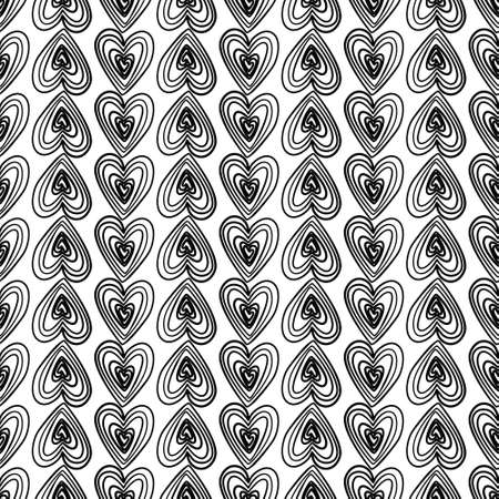 Hearts seamless pattern, Polka dot with hearts, Freehand love symbol illustrations on white background.のイラスト素材