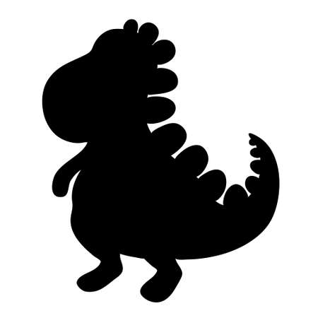 Dinosaur Vector illustration, Silhouette Design doodle style. Prehistoric Animal Graphic.のイラスト素材