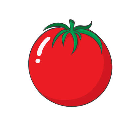 Tomato icon in flat style. isolated object. Vegetable from the farm. organic food. vector illustration.のイラスト素材