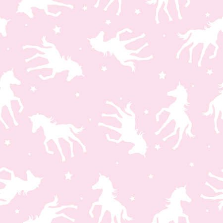 Horse silhouette seamless vector pattern. Creative background for textiles, prints, paper products.のイラスト素材