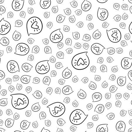 Vector seamless retro pattern, polka dot with hearts. Can be used for wallpaper, pattern fills, web page background,surface texturesのイラスト素材