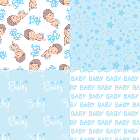 Happy little boy. A cartoon character isolated on a white background. Flat vector color illustration.のイラスト素材