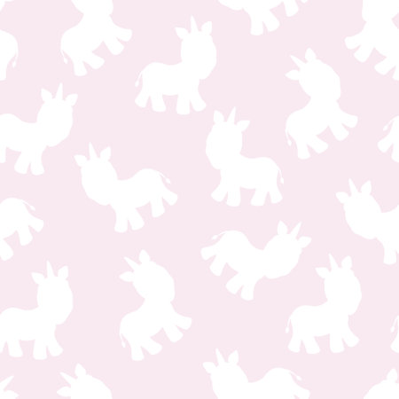 Seamless pattern with unicorn silhouette. vector illustration. Cute magic background. fantasy wallpaperのイラスト素材