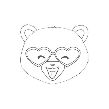 Vector hand drawn teddy bear illustration. Gift toy for Valentine's day, birthday, Christmas, holiday.のイラスト素材