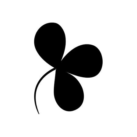 Trefoil and quatrefoil clover leaf traditional Irish symbol, St. Patrick's Day clovers flat vector icons, black silhouette luck sign on white background, clover vector. Lucky clover.のイラスト素材