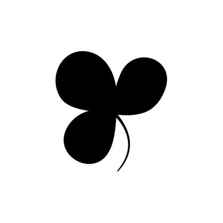 Trefoil and quatrefoil clover leaf traditional Irish symbol, St. Patrick's Day clovers flat vector icons, black silhouette luck sign on white background, clover vector. Lucky clover.のイラスト素材