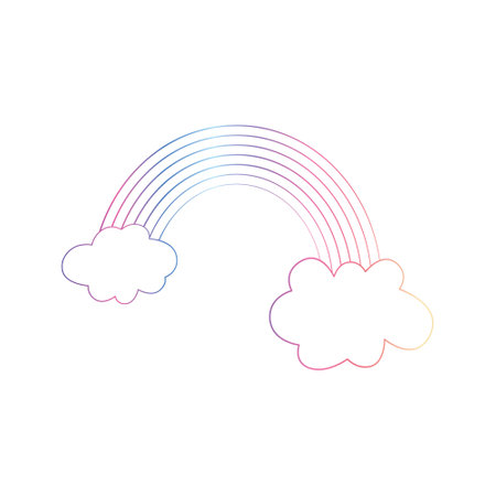 Vector doodle illustration. Line rainbow can be used for wallpapers, pattern fills, web page backgrounds,surface textures.のイラスト素材