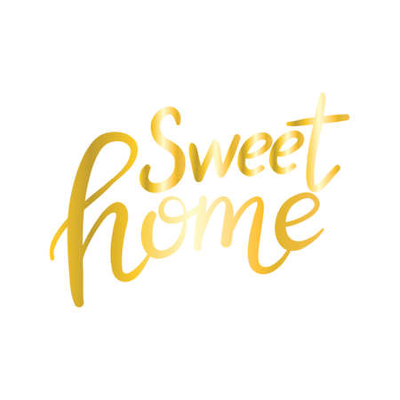 vector illustration. Handwritten Lettering of Love My Home. Template for Banner, Greeting Card, Postcard, Invitation, Party, Poster, Print or Web Product. Objects Isolated on White Background.のイラスト素材