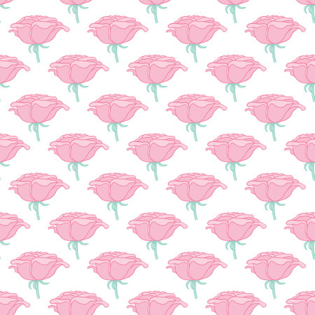 Seamless floral pattern with roses on a white background. vector illustration.のイラスト素材