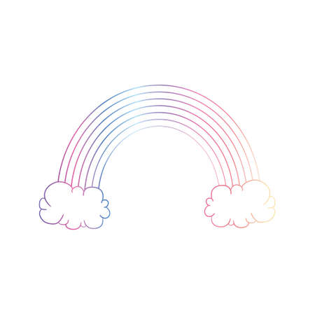 Vector doodle illustration. Line rainbow can be used for wallpapers, pattern fills, web page backgrounds,surface textures.のイラスト素材