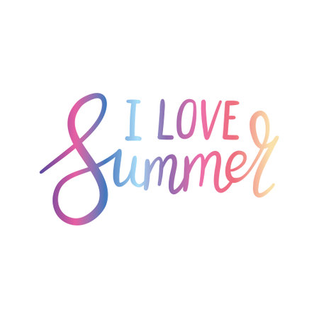 Brush lettering composition of Summer Vacation isolated on white background. vector illustration.のイラスト素材