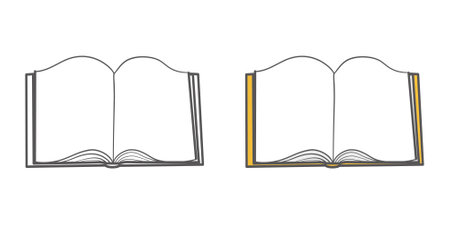 A sketch book, a coloring book and a book in color. Vector illustration in a flat style on a white background. Set of school supplies composition. Children's subjects for study.のイラスト素材