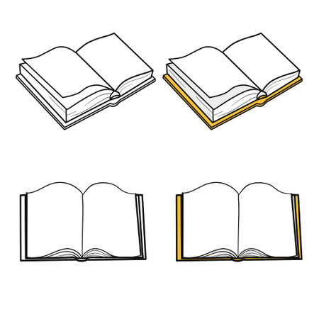 A sketch book, a coloring book and a book in color. Vector illustration in a flat style on a white background. Set of school supplies composition. Children's subjects for study.のイラスト素材