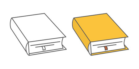 A sketch book, a coloring book and a book in color. Vector illustration in a flat style on a white background. Set of school supplies composition. Children's subjects for study.のイラスト素材