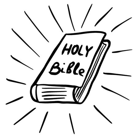 Bible book. Hand drawn vector illustration with Bible bookのイラスト素材