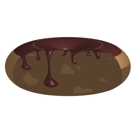 Colorful donut on white background, flat vector illustrationのイラスト素材