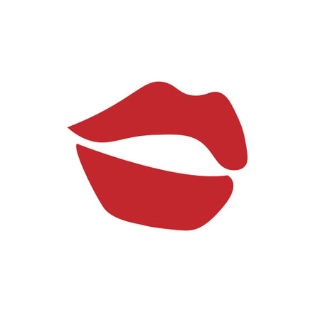 Logo red lips beauty of womenのイラスト素材