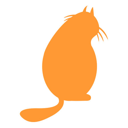 Cat orange silhouette back view.のイラスト素材